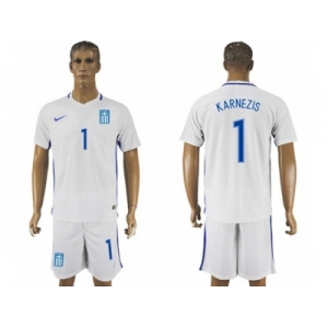 Greece #1 Karnezis Home Soccer Country Jersey