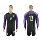 Greece #13 Vellidis Black Goalkeeper Long Sleeves Soccer Country Jersey