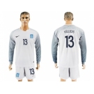 Greece #13 Vellidis White Goalkeeper Long Sleeves Soccer Country Jersey