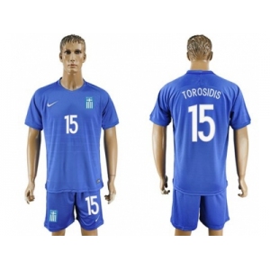 Greece #15 Torosidis Away Soccer Country Jersey