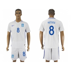 Greece #8 Petsos Home Soccer Country Jersey