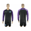 Greece Blank Black Goalkeeper Long Sleeves Soccer Country Jersey