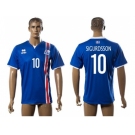 Iceland #10 Sigurdsson Home Soccer Country Jersey2