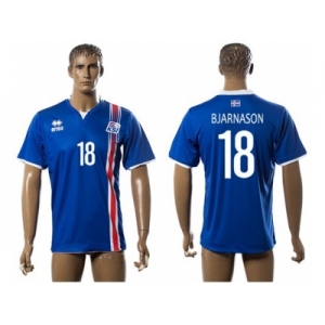 Iceland #18 Bjarnason Home Soccer Country Jersey1