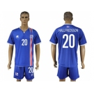 Iceland #20 Hallfredsson Home Soccer Country Jersey