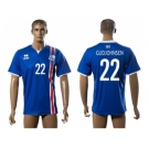 Iceland #22 Gudjohnsen Home Soccer Country Jersey1