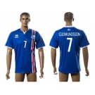 Iceland #7 Gudmundsson Home Soccer Country Jersey1