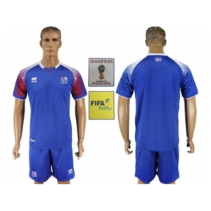 Iceland Blank Home Soccer Country Jersey