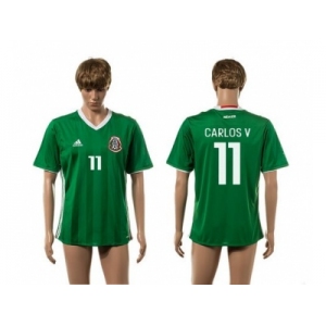 Mexico #11 Carlos V Green Home Soccer Country Jersey1