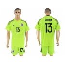 Mexico #13 G.Ochoa Shiny Green Goalkeeper Soccer Country Jersey
