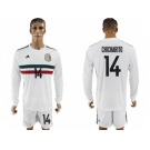 Mexico #14 Chicharito Away Long Sleeves Soccer Country Jersey