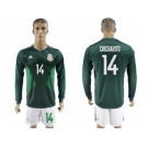 Mexico #14 Chicharito Home Long Sleeves Soccer Country Jersey