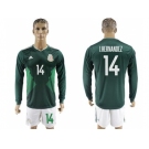 Mexico #14 J.Hernandez Home Long Sleeves Soccer Country Jersey
