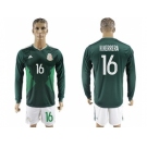 Mexico #16 H.Herrera Home Long Sleeves Soccer Country Jersey