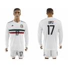 Mexico #17 Lopez Away Long Sleeves Soccer Country Jersey