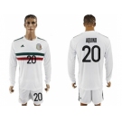 Mexico #20 Aquino Away Long Sleeves Soccer Country Jersey