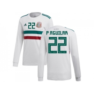 Mexico #22 P.Aguilar Away Long Sleeves Soccer Country Jersey