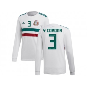 Mexico #3 Y.Corona Away Long Sleeves Soccer Country Jersey