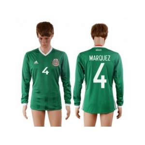 Mexico #4 Marquez Home Long Sleeves Soccer Country Jersey