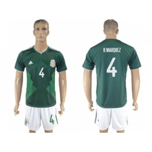 Mexico #4 R.Marquez Green Home Soccer Country Jersey