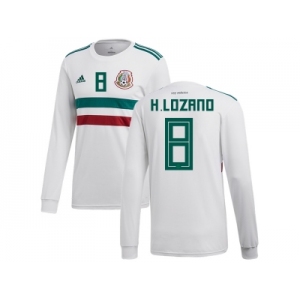 Mexico #8 H.Lozano Away Long Sleeves Soccer Country Jersey
