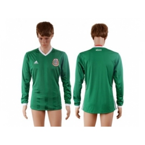 Mexico Blank Home Long Sleeves Soccer Country Jersey1