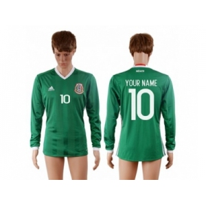 Mexico Personalized Home Long Sleeves Soccer Country Jersey