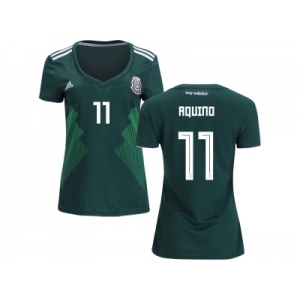 Women Mexico #11 Aquino Home Soccer Country Jersey
