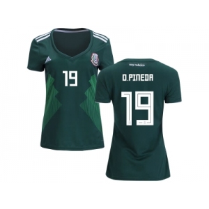 Women Mexico #19 O.Pineda Home Soccer Country Jersey