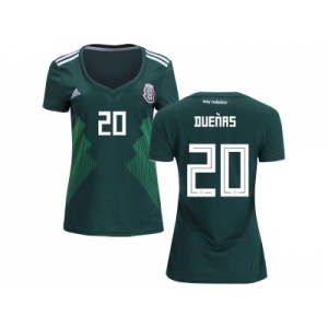 Women Mexico #20 Duenas Home Soccer Country Jersey