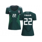 Women Mexico #22 P.Aguilar Home Soccer Country Jersey