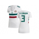 Women Mexico #3 Y.Corona Away Soccer Country Jersey