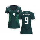 Women Mexico #9 R.Jimenez Home Soccer Country Jersey