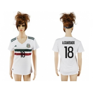 Women's Mexico #18 A.Guardado Away Soccer Country Jersey