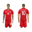 Poland #10 Krychowiak Away Soccer Country Jersey