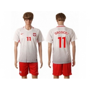 Poland #11 Grosicki Home Soccer Country Jersey