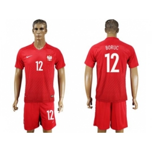 Poland #12 Boruc Away Soccer Country Jersey