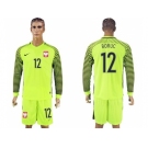 Poland #12 Boruc Green Long Sleeves Goalkeeper Soccer Country Jersey