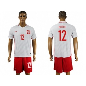 Poland #12 Boruc Home Soccer Country Jersey