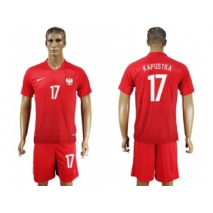 Poland #17 Kapustka Away Soccer Country Jersey