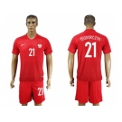 Poland #21 Teodorczyk Away Soccer Country Jersey