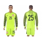 Poland #25 Tyton Green Long Sleeves Goalkeeper Soccer Country Jersey