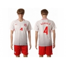 Poland #4 Szukala Home Soccer Country Jersey