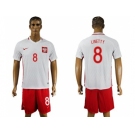 Poland #8 Linetty Home Soccer Country Jersey