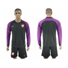 Poland Blank Black Goalkeeper Long Sleeves Soccer Country Jersey