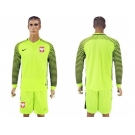 Poland Blank Green Long Sleeves Goalkeeper Soccer Country Jersey