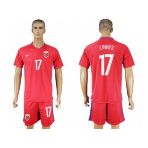 Norway #17 Linnes Home Soccer Country Jersey