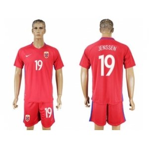 Norway #19 Jenssen Home Soccer Country Jersey