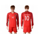 Portugal #10 Rui Costa Home Long Sleeves Soccer Country Jersey