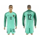 Portugal #12 Lopes Away Long Sleeves Soccer Country Jersey